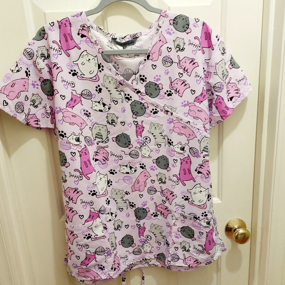 Kitty Scrub Top